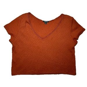 Wild Fable Cropped Tee with Lace Neckline